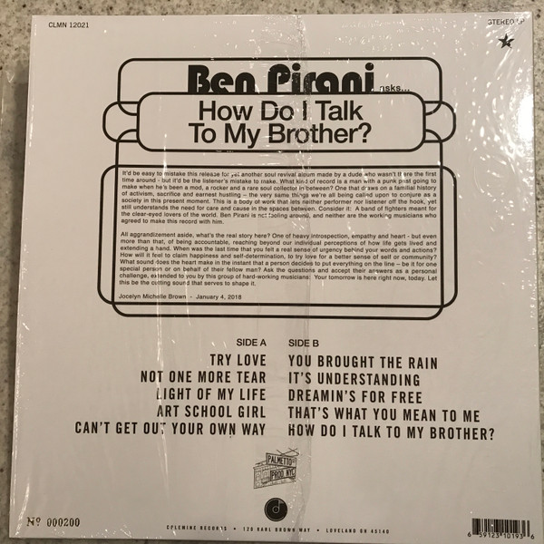 Ben Pirani - How Do I Talk To My Brother? (LP, Album, Ltd, Num, Blu) (Near Mint (NM or M-)) - Image 2
