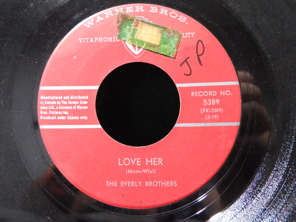Everly Brothers - Love Her / The Girl Sang The Blues (7", Single) (Very Good Plus (VG+))