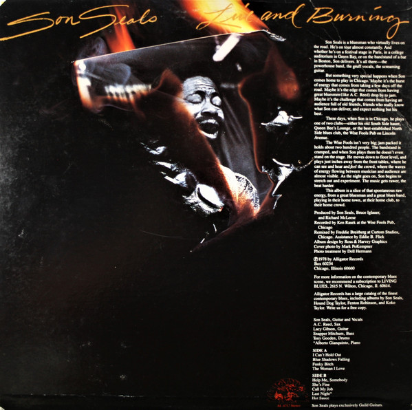 Son Seals - Live And Burning (LP, Album, NAM) (Very Good Plus (VG+)) - Image 2