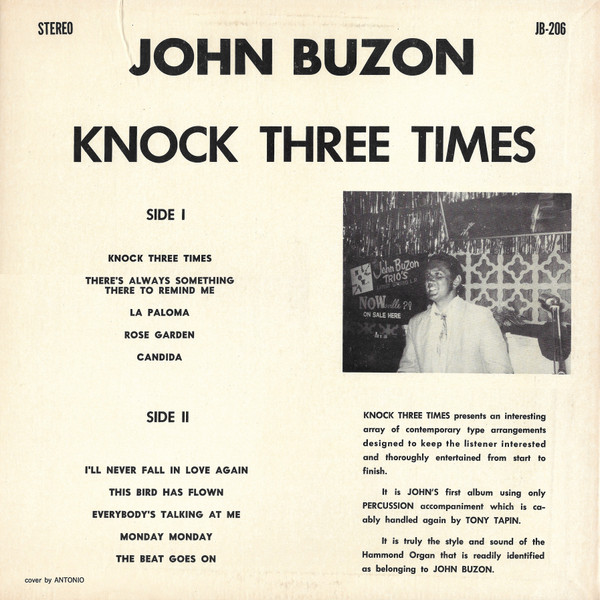 John Buzon - Knock Three Times (LP, Album) (Very Good (VG)) - Image 2