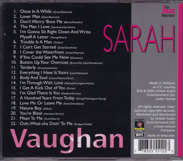 Sarah Vaughan - Sarah Vaughan (CD, Album, Comp) (Mint (M)) - Image 2