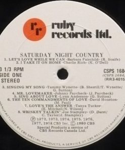 Alternative view of Various - Saturday Night Country (LP, Comp) (Mint (M))