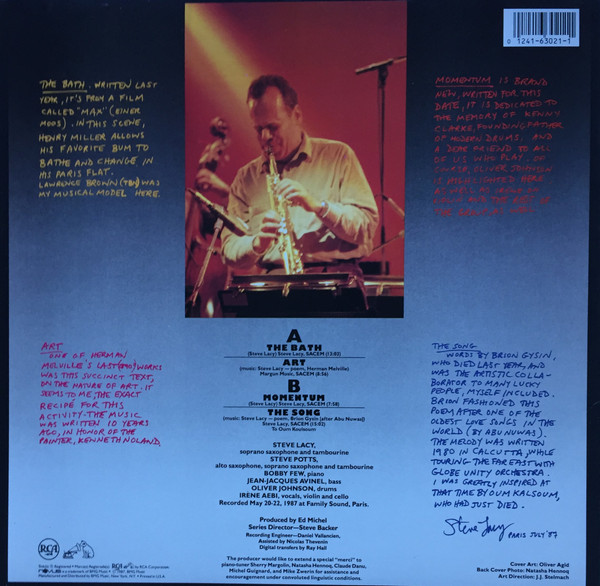 Steve Lacy - Momentum (LP, Album) (Very Good Plus (VG+)) - Image 2