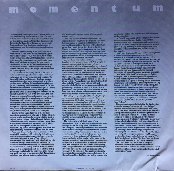 Steve Lacy - Momentum (LP, Album) (Very Good Plus (VG+)) - Image 5