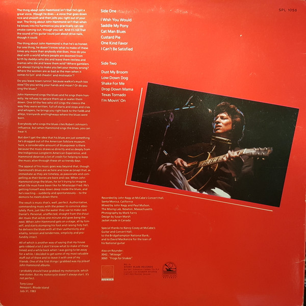 John Hammond* - Live (LP, Album) (Very Good Plus (VG+)) - Image 2