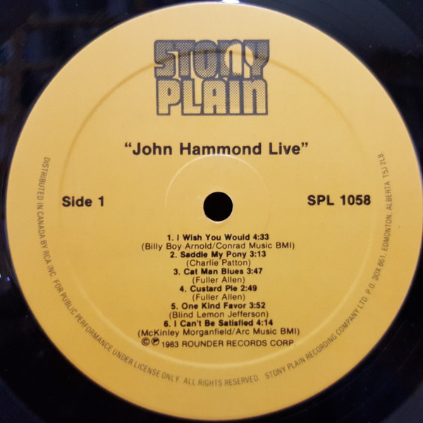 John Hammond* - Live (LP, Album) (Very Good Plus (VG+)) - Image 3