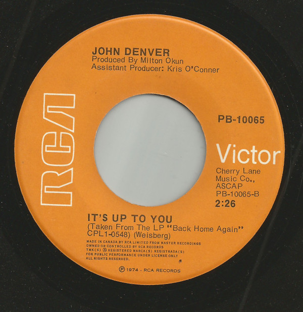 John Denver - Back Home Again (7", Single) (Very Good Plus (VG+)) - Image 2
