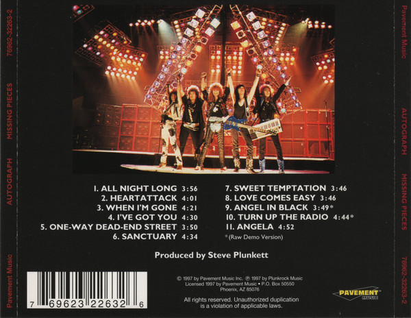 Autograph (2) - Missing Pieces (CD, Album) (Near Mint (NM or M-)) - Image 2