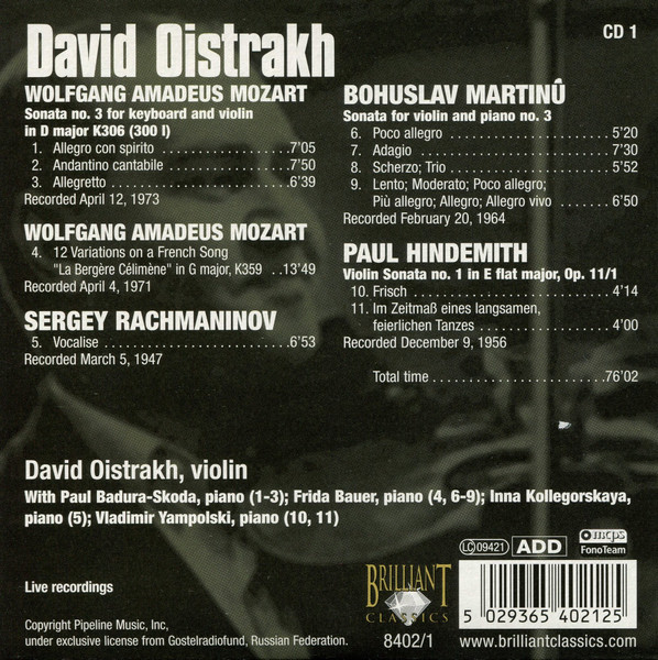 David Oistrakh* - Chamber Music Edition (10xCD, Comp + Box) (Near Mint (NM or M-)) - Image 5