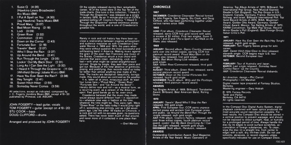 Creedence Clearwater Revival Featuring John Fogerty - Chronicle (The 20 Greatest Hits) (CD, Comp, Club, RE) (Near Mint (NM or M-)) - Image 5