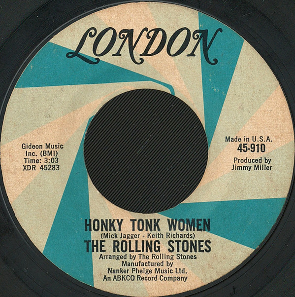 The Rolling Stones - Honky Tonk Women / You Can't Always Get What You Want (7", Single, Styrene, Mon) (Near Mint (NM or M-))