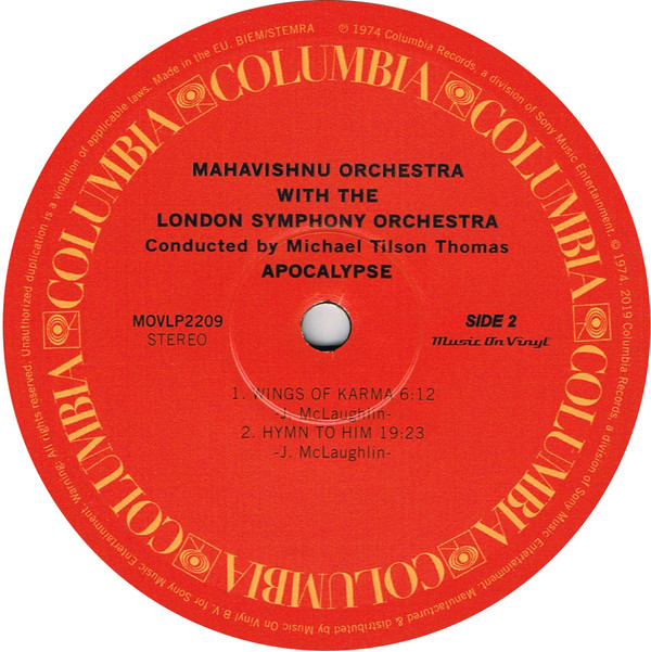 Mahavishnu Orchestra With London Symphony Orchestra, Michael Tilson Thomas - Apocalypse (LP, Album, RE, 180) (Near Mint (NM or M-)) - Image 4