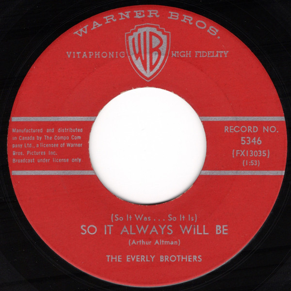 Everly Brothers - (So It Was...So It Is) So It Always Will Be (7", Single) (Very Good (VG))