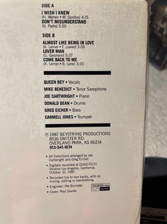 Queen Bey - Comin' Thru (LP, MiniAlbum) (Very Good (VG)) - Image 3