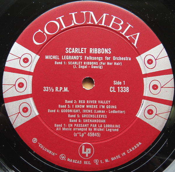 Michel Legrand Et Son Orchestre - Scarlet Ribbons - Michel Legrand's Folksongs For Orchestra (LP, Album, Mono) (Very Good (VG)) - Image 3