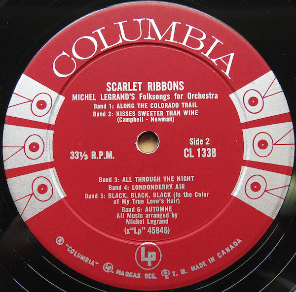 Michel Legrand Et Son Orchestre - Scarlet Ribbons - Michel Legrand's Folksongs For Orchestra (LP, Album, Mono) (Very Good (VG)) - Image 4