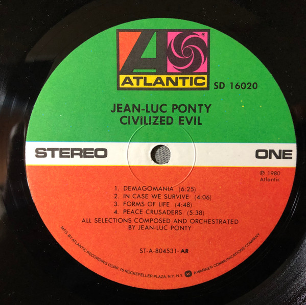 Jean-Luc Ponty - Civilized Evil (LP, Album, AR ) (Very Good Plus (VG+)) - Image 3