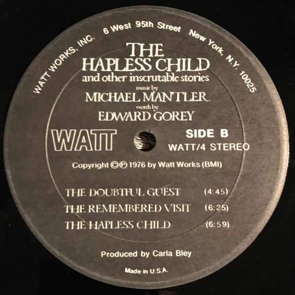Michael Mantler - The Hapless Child (And Other Inscrutable Stories) (LP, Album) (Very Good Plus (VG+)) - Image 5