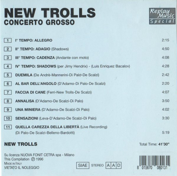 New Trolls - Concerto Grosso (CD, Comp) (Near Mint (NM or M-)) - Image 2