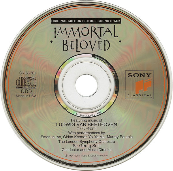 Ludwig Van Beethoven / Georg Solti, Emanuel Ax, Pamela Frank, Gidon Kremer, Yo-Yo Ma, Murray Perahia, London Symphony Orchestra - Immortal Beloved (Original Motion Picture Soundtrack) (CD) (Near Mint (NM or M-)) - Image 3