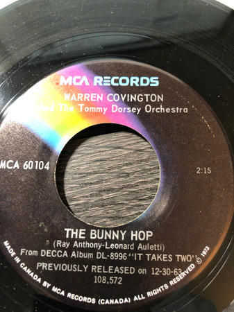 Warren Covington And Tommy Dorsey And His Orchestra - The Bunny Hop / Charleston (7", Single, RE) (Very Good Plus (VG+)) - Image 3