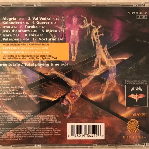 Cirque Du Soleil - Alegría (CD, Album, RE) (Mint (M)) - Image 2