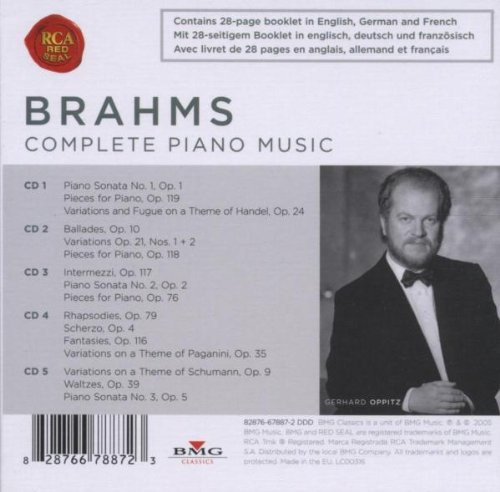 Johannes Brahms, Gerhard Oppitz - Complete Piano Music (5xCD, RE + Box, Comp) (Near Mint (NM or M-)) - Image 2