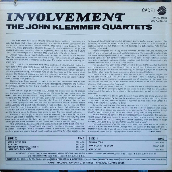 The John Klemmer Quartets - Involvement (LP, Album) (Very Good Plus (VG+)) - Image 2