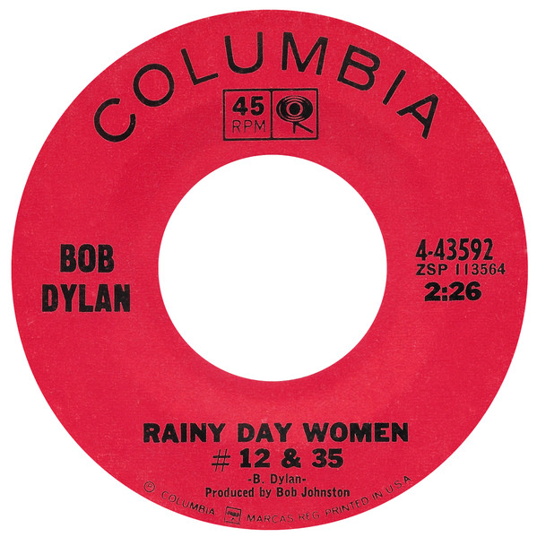 Bob Dylan - Rainy Day Women #12 & 35 / Pledging My Time (7", Single, Styrene, Ter) (Very Good Plus (VG+))