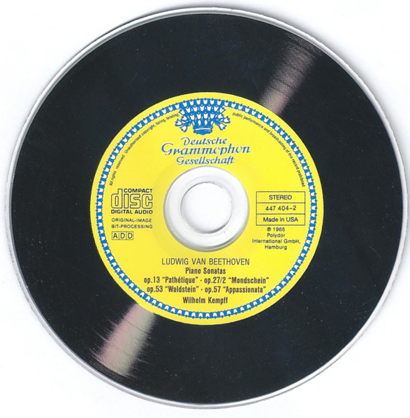 Ludwig van Beethoven - Wilhelm Kempff - Sonaten No. 8 »Pathétique« • No. 14 »Mondschein = Moonlight« • No. 21 »Waldstein« • No. 23 »Appassionata« (CD, Comp, RM, PMD) (Near Mint (NM or M-)) - Image 3