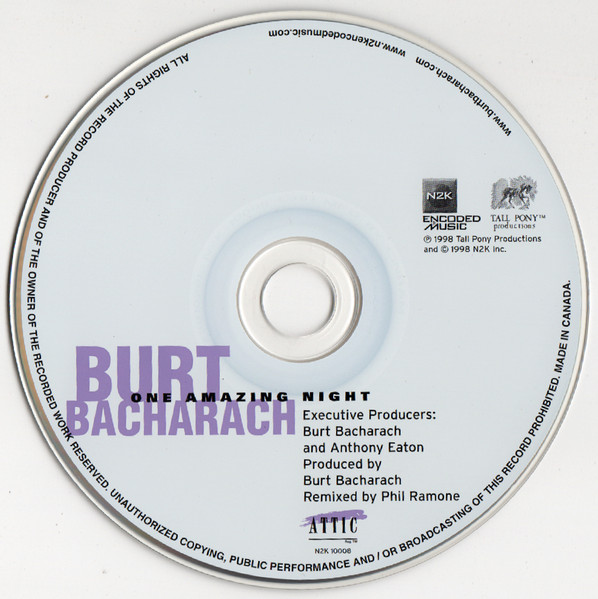 Burt Bacharach - One Amazing Night (CD, Album) (Near Mint (NM or M-)) - Image 3
