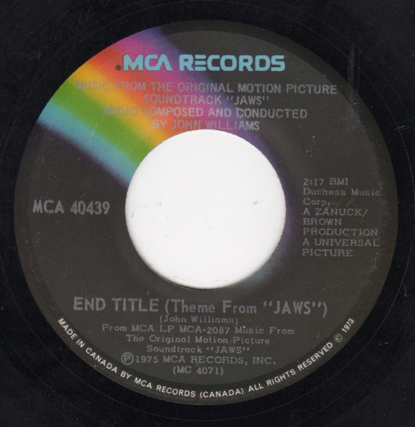 John Williams (4) - Main Title (Theme From JAWS) (7", Single) (Very Good Plus (VG+)) - Image 2