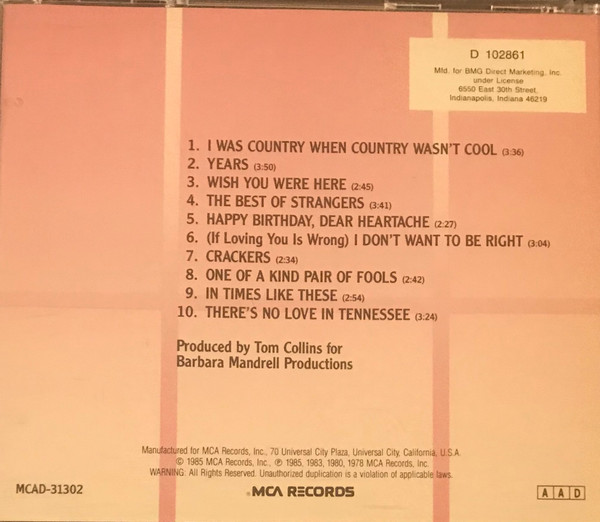 Barbara Mandrell - Greatest Hits (CD, Comp, Club, RE) (Near Mint (NM or M-)) - Image 5