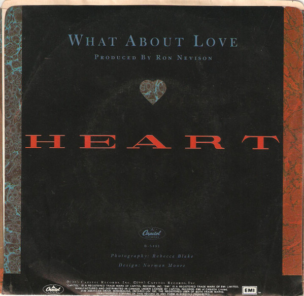 Heart - What About Love (7", Single) (Near Mint (NM or M-)) - Image 2