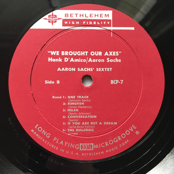 Hank D'Amico / Aaron Sachs - We Brought Our Axes (LP, Comp, Mono) (Very Good Plus (VG+)) - Image 4