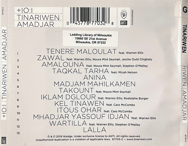 Tinariwen - Amadjar (CD, Album) (Mint (M)) - Image 2