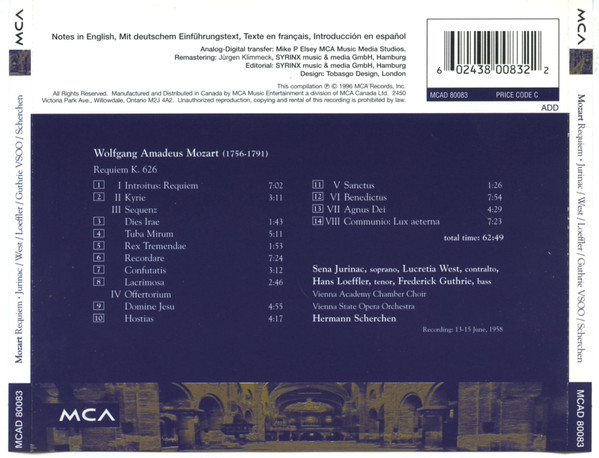 Hermann Scherchen - Mozart Requiem (CD) (Near Mint (NM or M-)) - Image 2