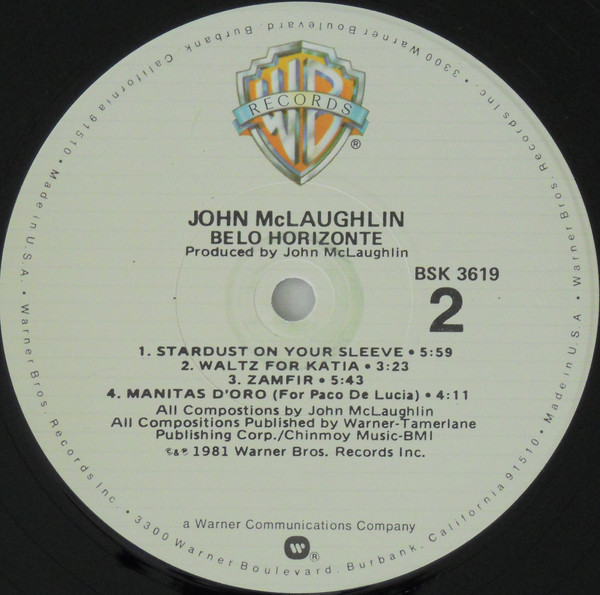 John McLaughlin - Belo Horizonte (LP, Album, Los) (Near Mint (NM or M-)) - Image 4