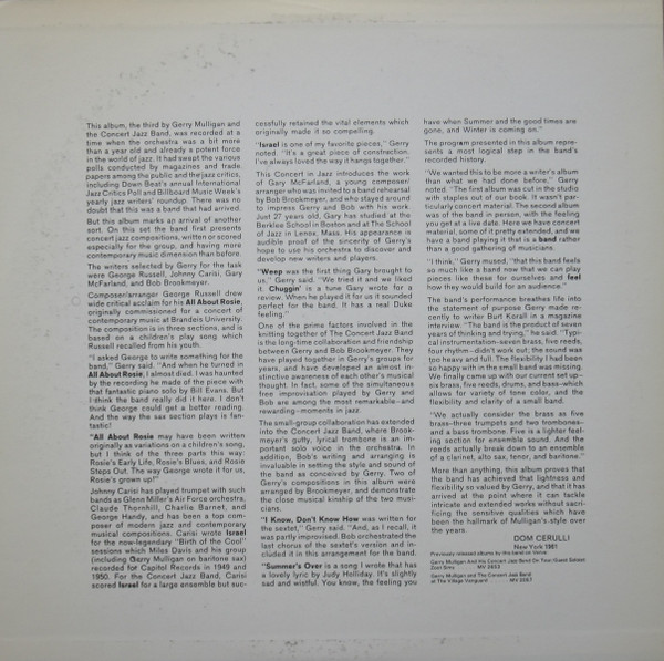 The Concert Jazz Band* - Gerry Mulligan Presents A Concert In Jazz (LP, Album, RE) (Near Mint (NM or M-)) - Image 5