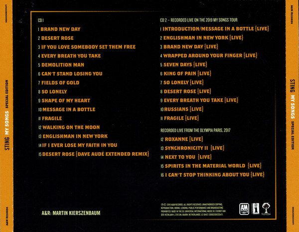 Sting - My Songs (2xCD, Album, S/Edition) (Mint (M)) - Image 4
