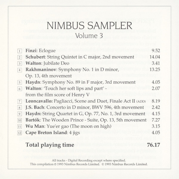 Various - Nimbus Sampler (CD, Comp, Amb, Smplr) (Near Mint (NM or M-)) - Image 5