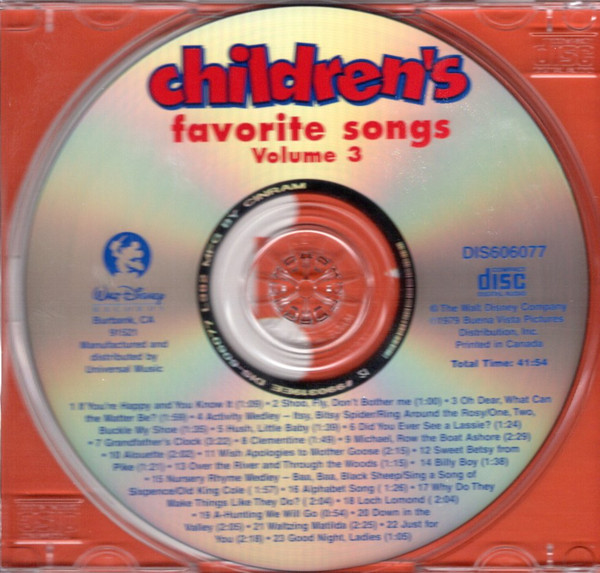 Larry Groce And The Disneyland Children's Sing-Along Chorus - Children's Favourite Songs Volume Three (CD) (Near Mint (NM or M-)) - Image 3