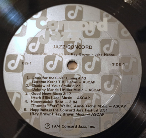 Joe Pass, Ray Brown, Jake Hanna, Herb Ellis - Jazz/Concord (LP, Album) (Very Good Plus (VG+)) - Image 3