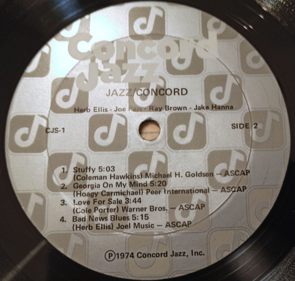 Joe Pass, Ray Brown, Jake Hanna, Herb Ellis - Jazz/Concord (LP, Album) (Very Good Plus (VG+)) - Image 4
