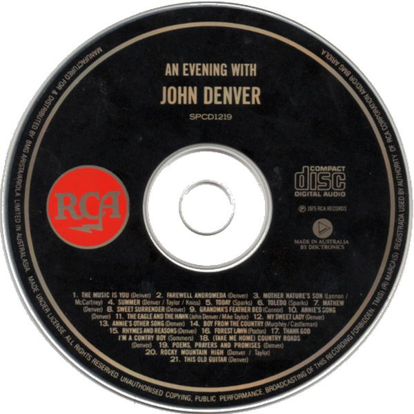 John Denver - An Evening With John Denver (CD, Album, RE) (Near Mint (NM or M-)) - Image 3