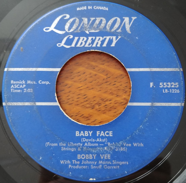 Bobby Vee, The Johnny Mann Singers - Baby Face/How Many Tears (7", Single) (Near Mint (NM or M-))