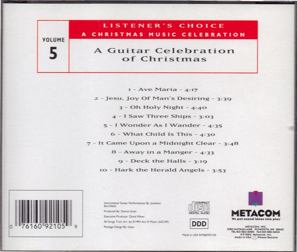 Jonathan Burchfield - A Guitar Celebration Of Christmas (CD, RE) (Near Mint (NM or M-)) - Image 2