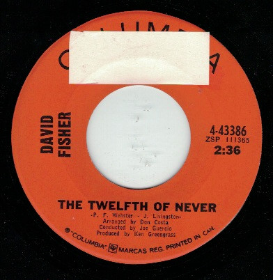 Dave Fisher (5) - The Twelfth Of Never (7", Single) (Near Mint (NM or M-))