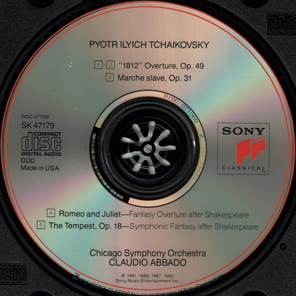 Pyotr Ilyich Tchaikovsky - Chicago Symphony Orchestra, Claudio Abbado - 1812 Overture / Marche Slave / Romeo And Juliet / The Tempest (CD, Album) (Near Mint (NM or M-)) - Image 3