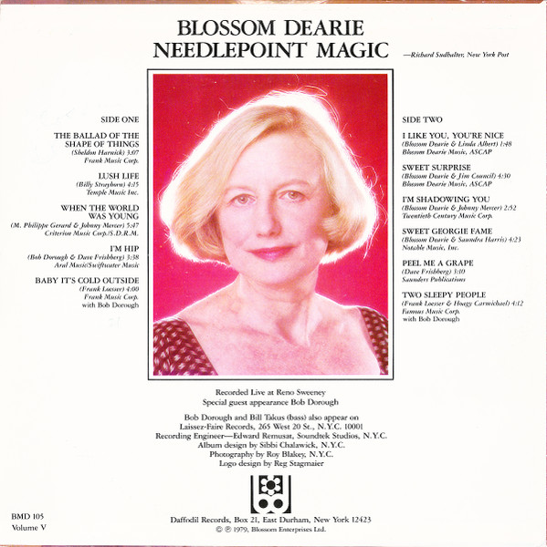 Blossom Dearie - Needlepoint Magic, Volume V (LP) (Very Good Plus (VG+)) - Image 2